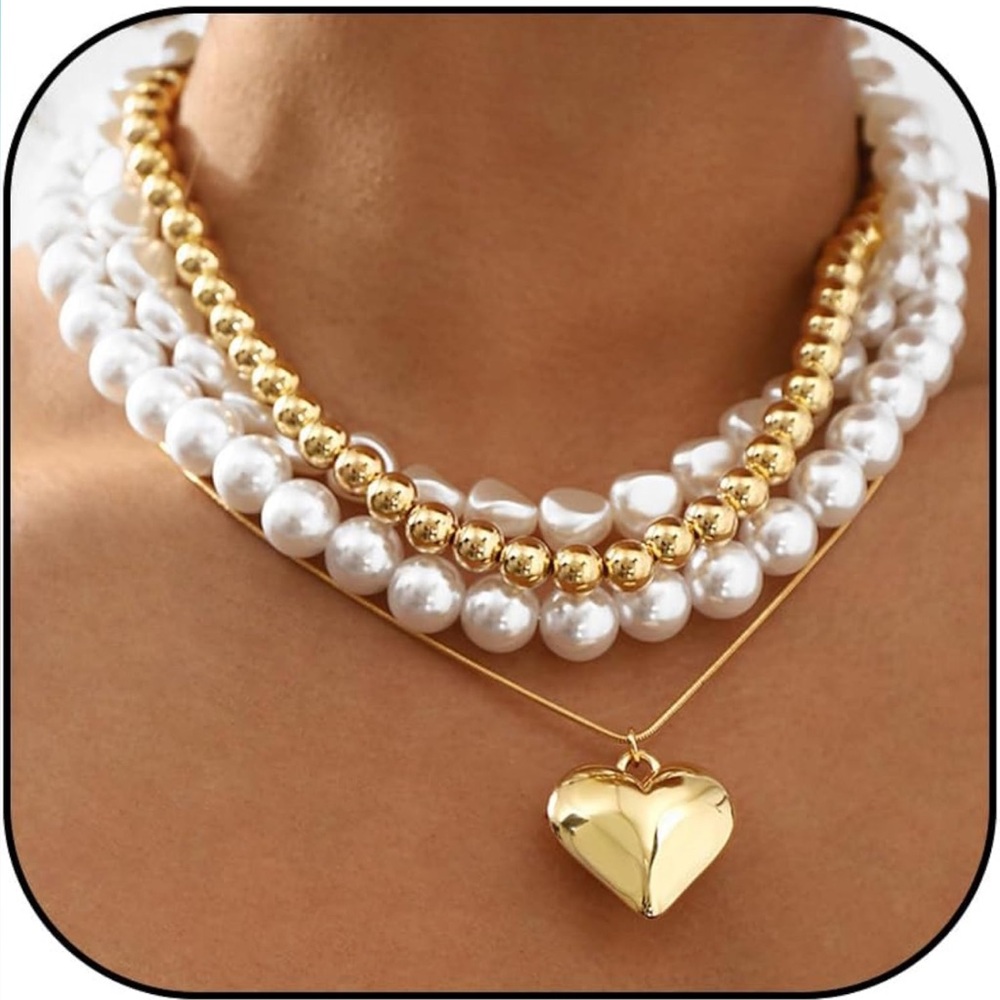 NWT Boho Layered Necklaces for Women Trendy Gold Necklace